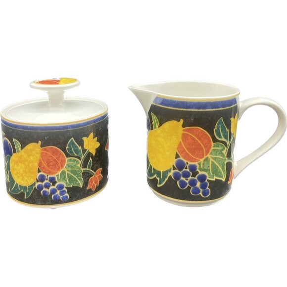 VTG Porcelain Victoria Beale NAPOLI Creamer & Sugar Bowl 9030 - Picture 1 of 13